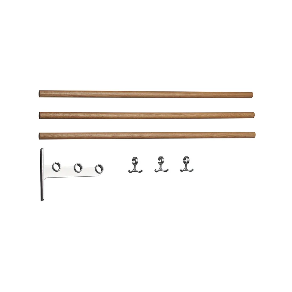 Nostalgi add-on shoe or hat shelf, Oak, aluminium stand Essem Design