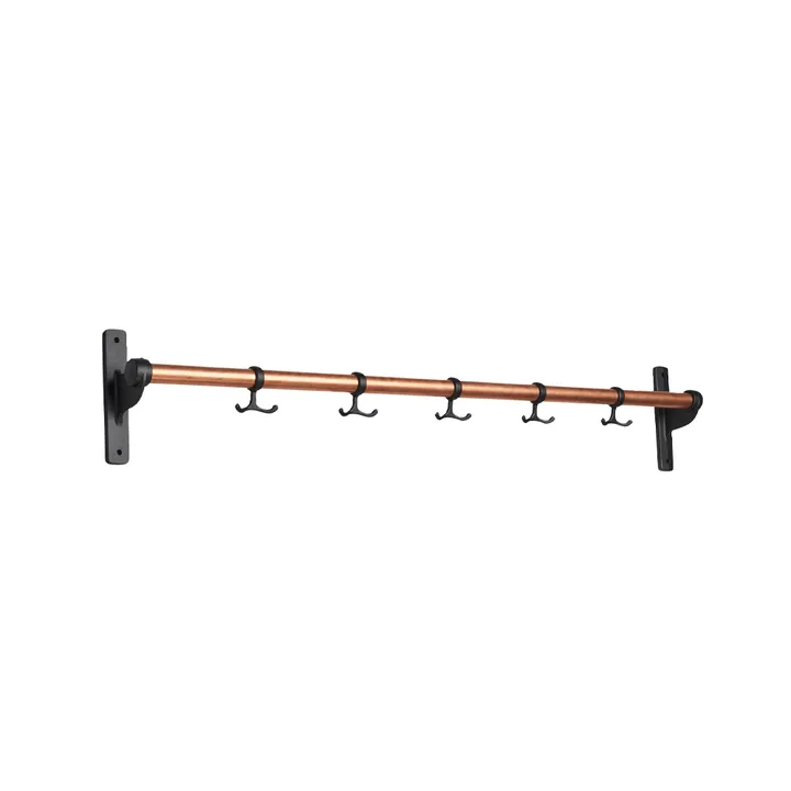 Nostalgi Hook rack - Copper, black stand - Essem Design