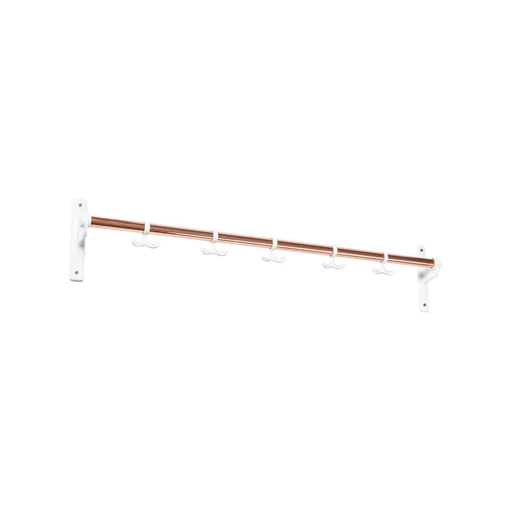 Nostalgi Hook rack, Copper, white stand Essem Design