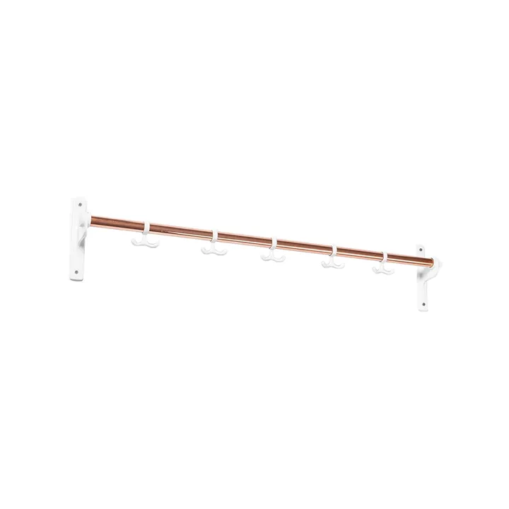 Nostalgi Hook rack - Copper, white stand - Essem Design