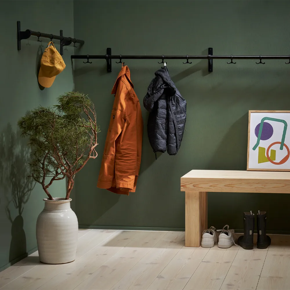 Nostalgi Hook rack, Copper, white stand Essem Design