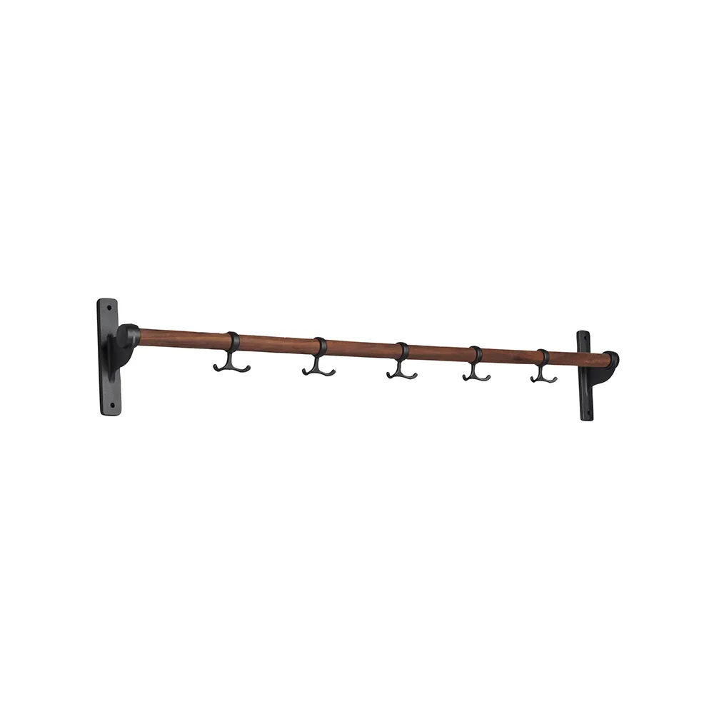 Nostalgi Hook rack, Walnut, black stand Essem Design