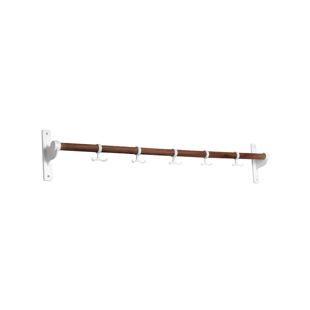 Nostalgi Hook rack, Walnut, white stand Essem Design
