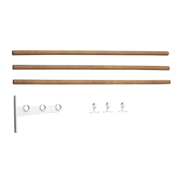 Nostalgi inbuilt hat rack, shoe rack - Bamboo-white - Essem Design