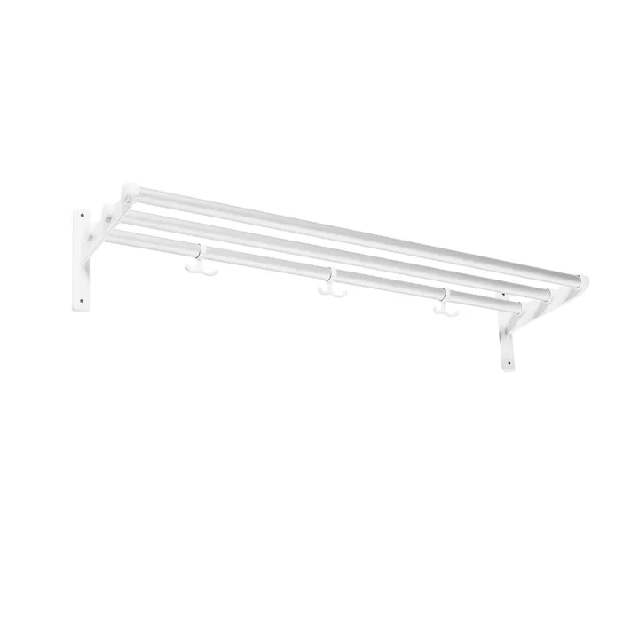 Nostalgi Shoe or hat shelf - Aluminium, white stand - Essem Design