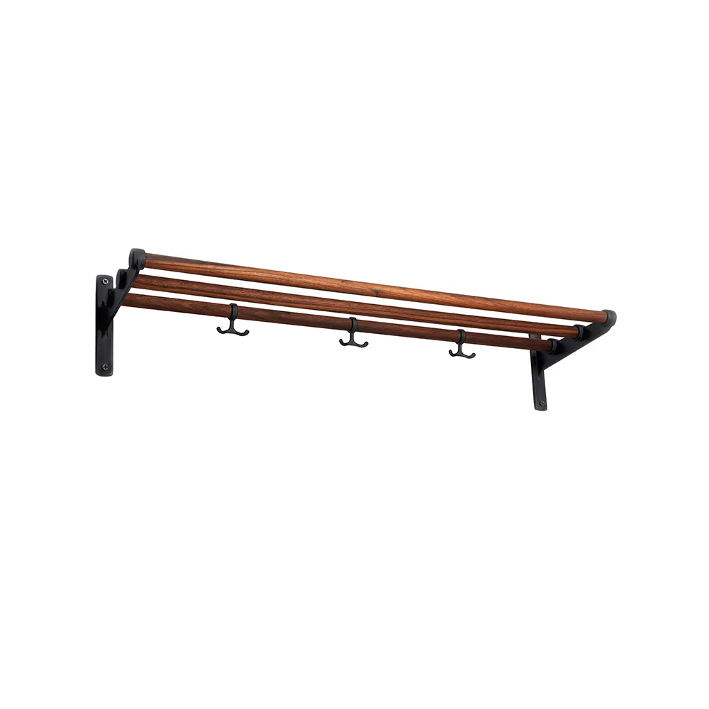 Nostalgi Shoe or hat shelf, Walnut, black stand Essem Design