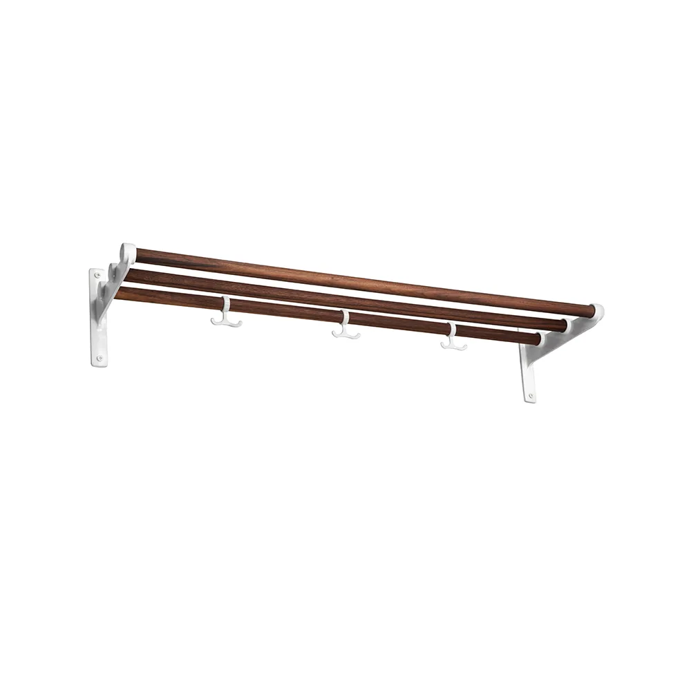 Nostalgi Shoe or hat shelf, Walnut, white stand Essem Design