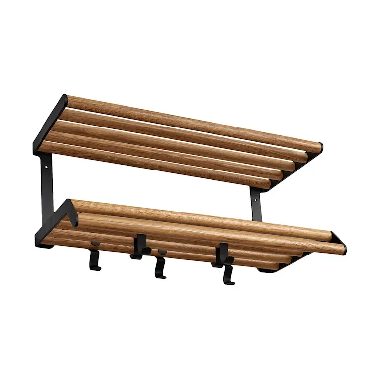 Tamburin hat shelf 60 cm, oak-black Essem Design