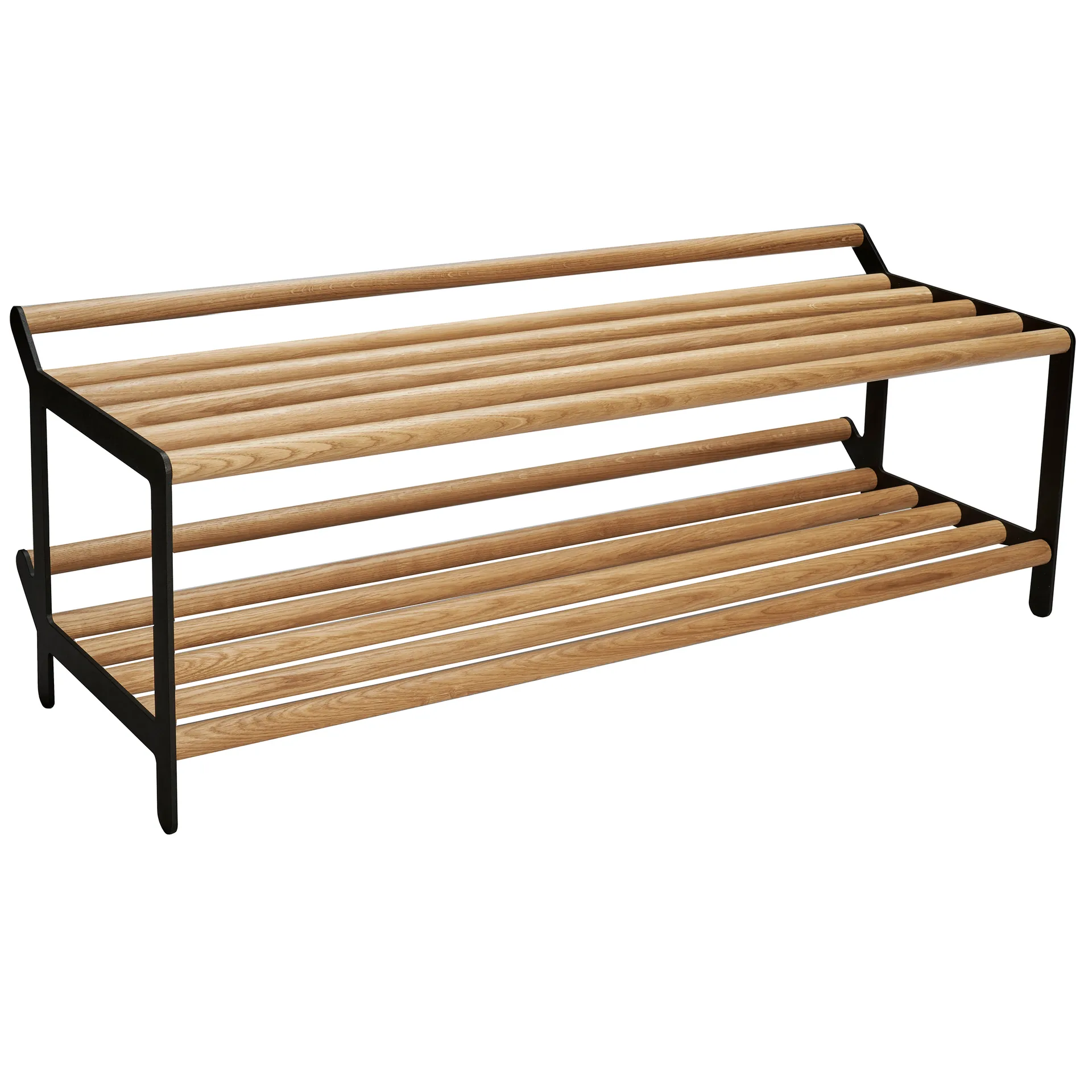 Tamburin shoe shelf 100 cm, oak-black Essem Design