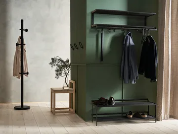 Tamburin shoe shelf 60 cm - Black oiled oak-black - Essem Design