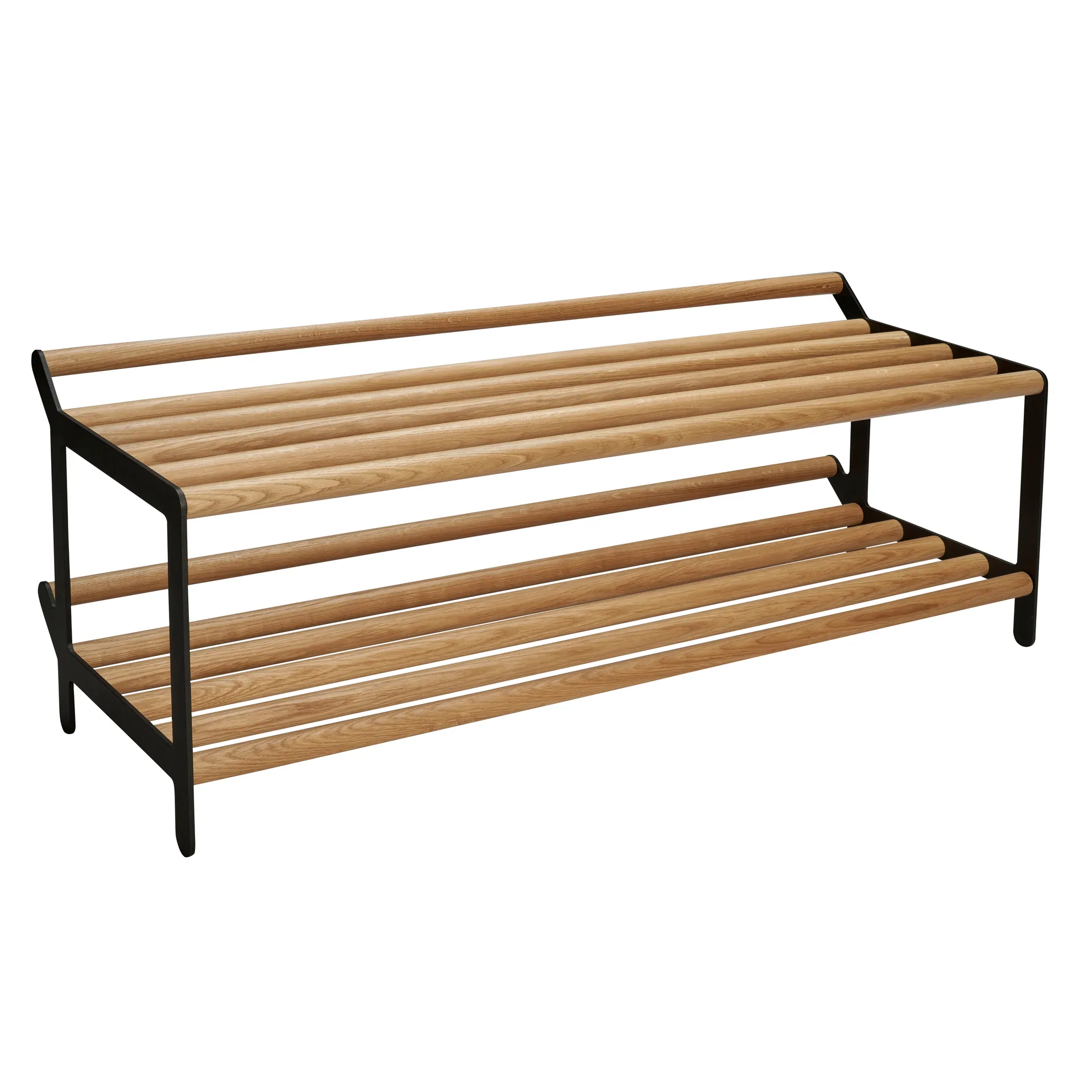 Tamburin shoe shelf 60 cm, oak-black Essem Design