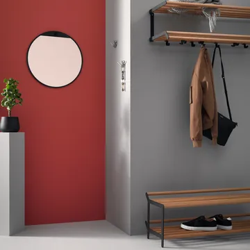 Tamburin shoe shelf 60 cm - oak-black - Essem Design