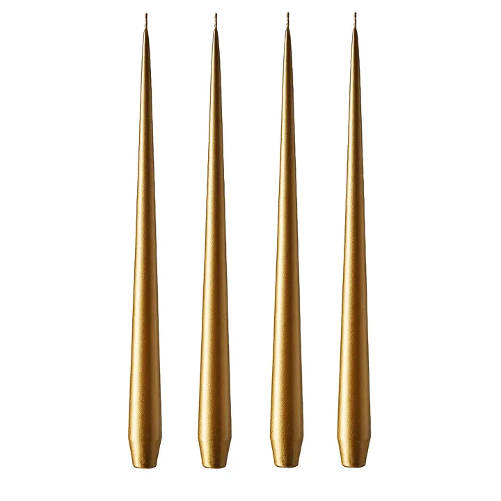 ester & erik candle 32 cm 4-pack metalic - Gold - ester & erik