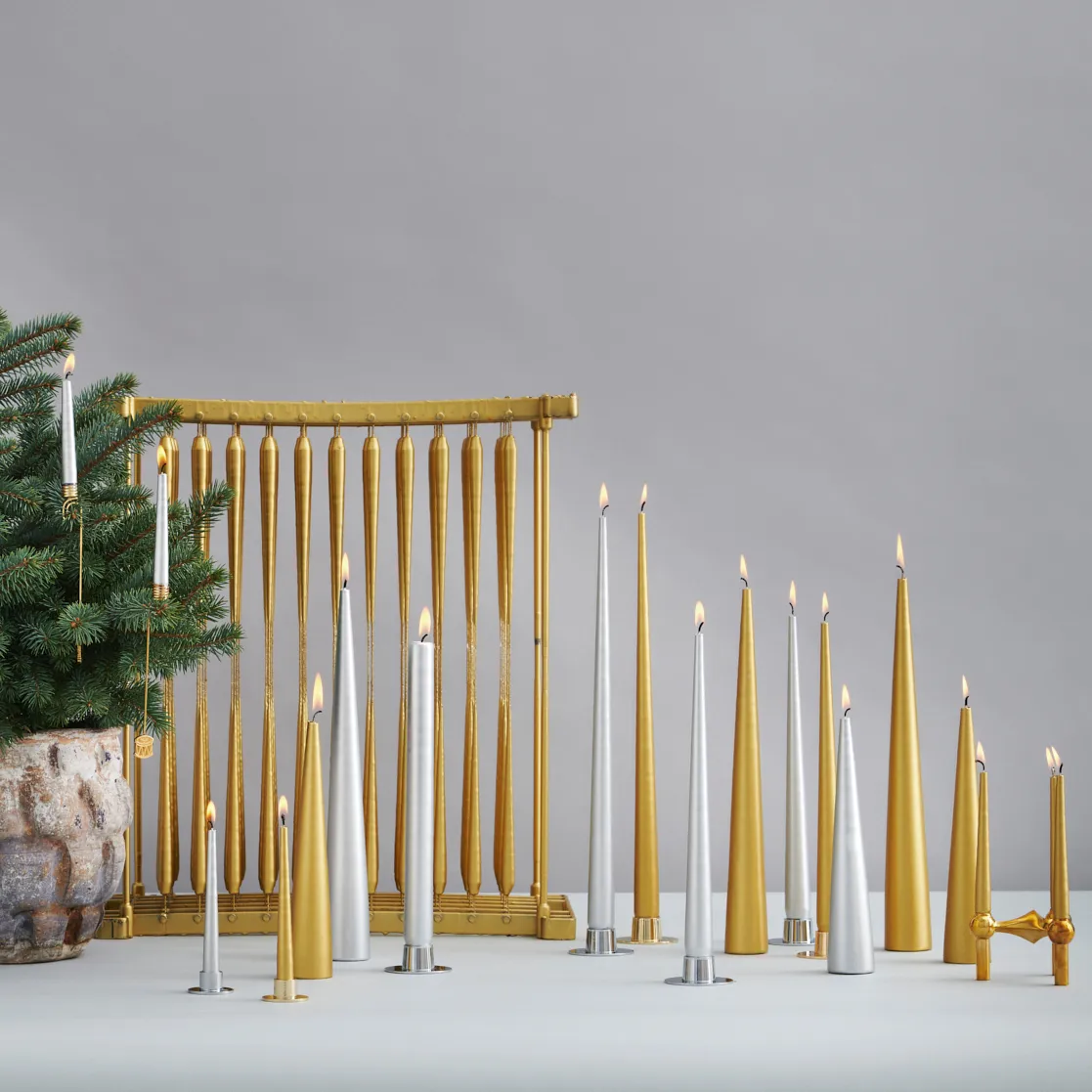 ester & erik candle 32 cm 4-pack metalic, Gold ester & erik