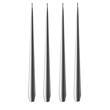 ester & erik candle 32 cm 4-pack metalic - Silver - ester & erik