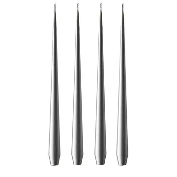 ester & erik candle 42 cm 4-pack metalic - Silver - ester & erik