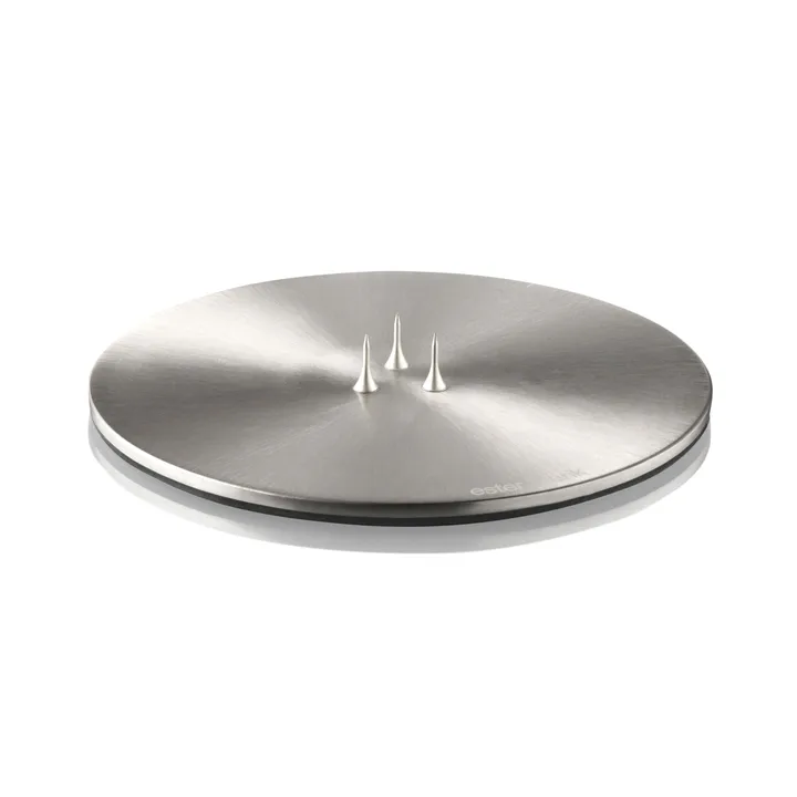 ester & erik candle plate Ø12 cm matte - silver - ester & erik