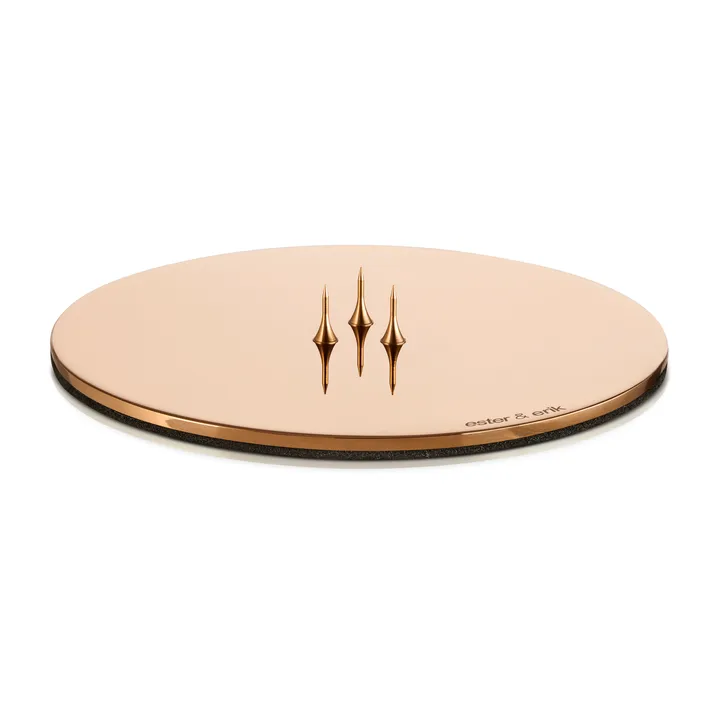 ester & erik candle plate Ø12 cm polished - Rosé gold - ester & erik