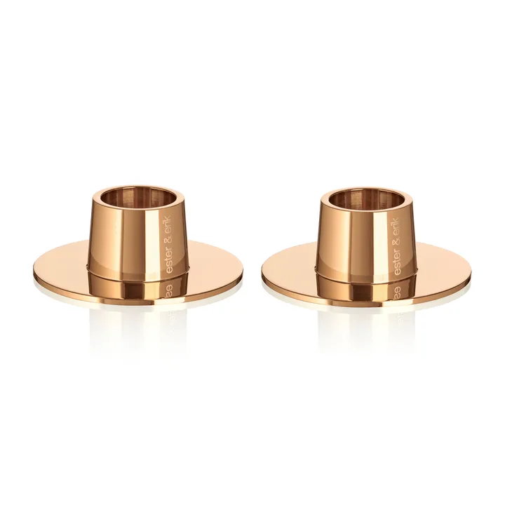 ester & erik candle sticks smooth 2-pack - Rosé gold - ester & erik