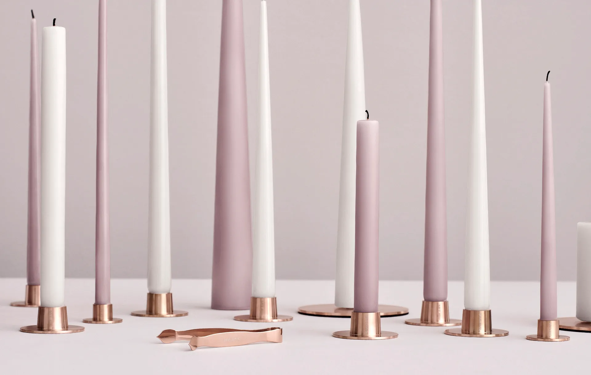 ester & erik candle sticks smooth 2-pack, Rosé gold ester & erik
