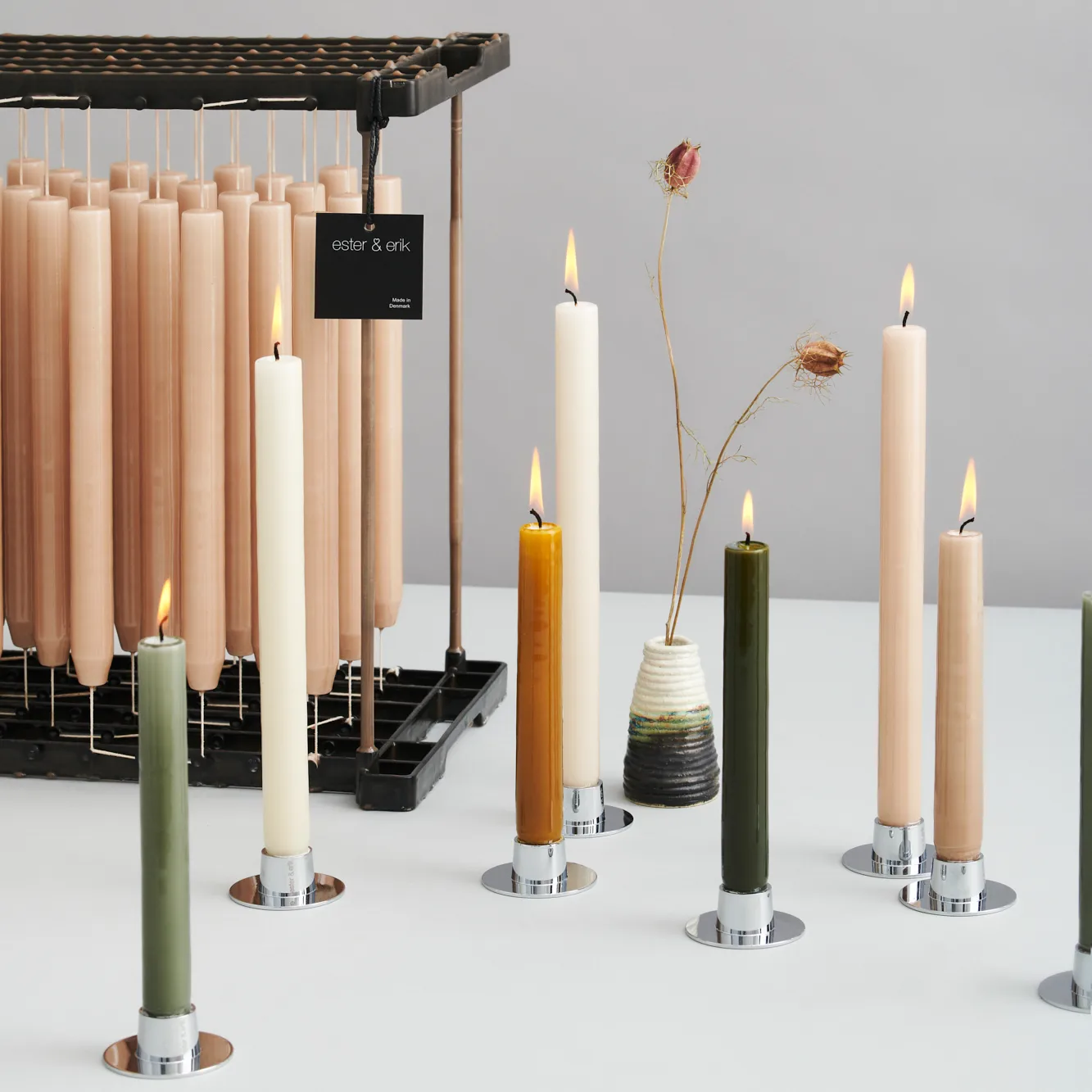 ester & erik candle sticks smooth 2-pack, Stainless steel ester & erik
