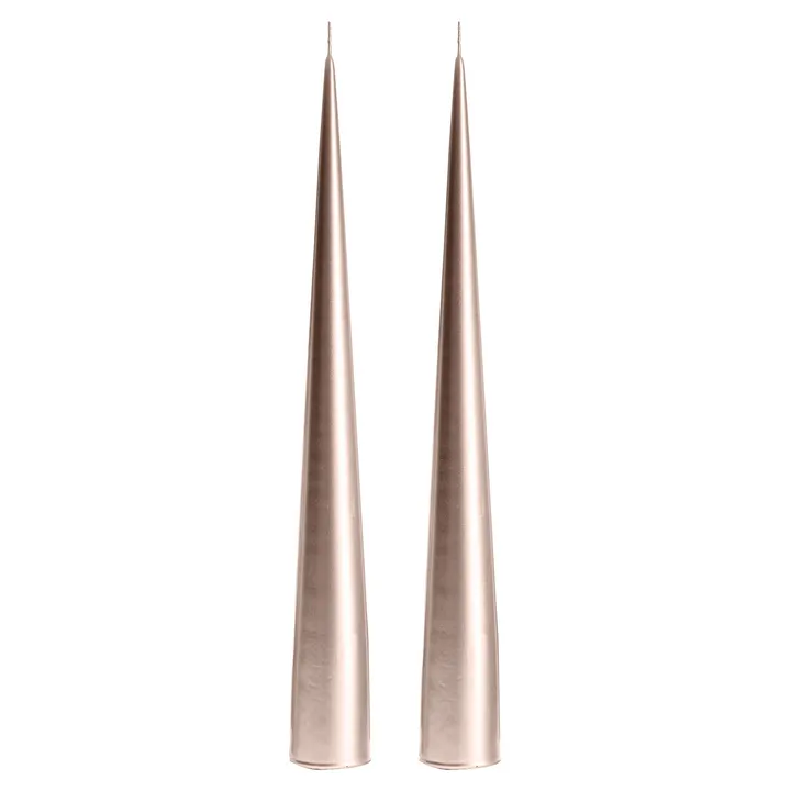 ester & erik cone candles 34 cm 2-pack metallic - Champagne 94 - ester & erik