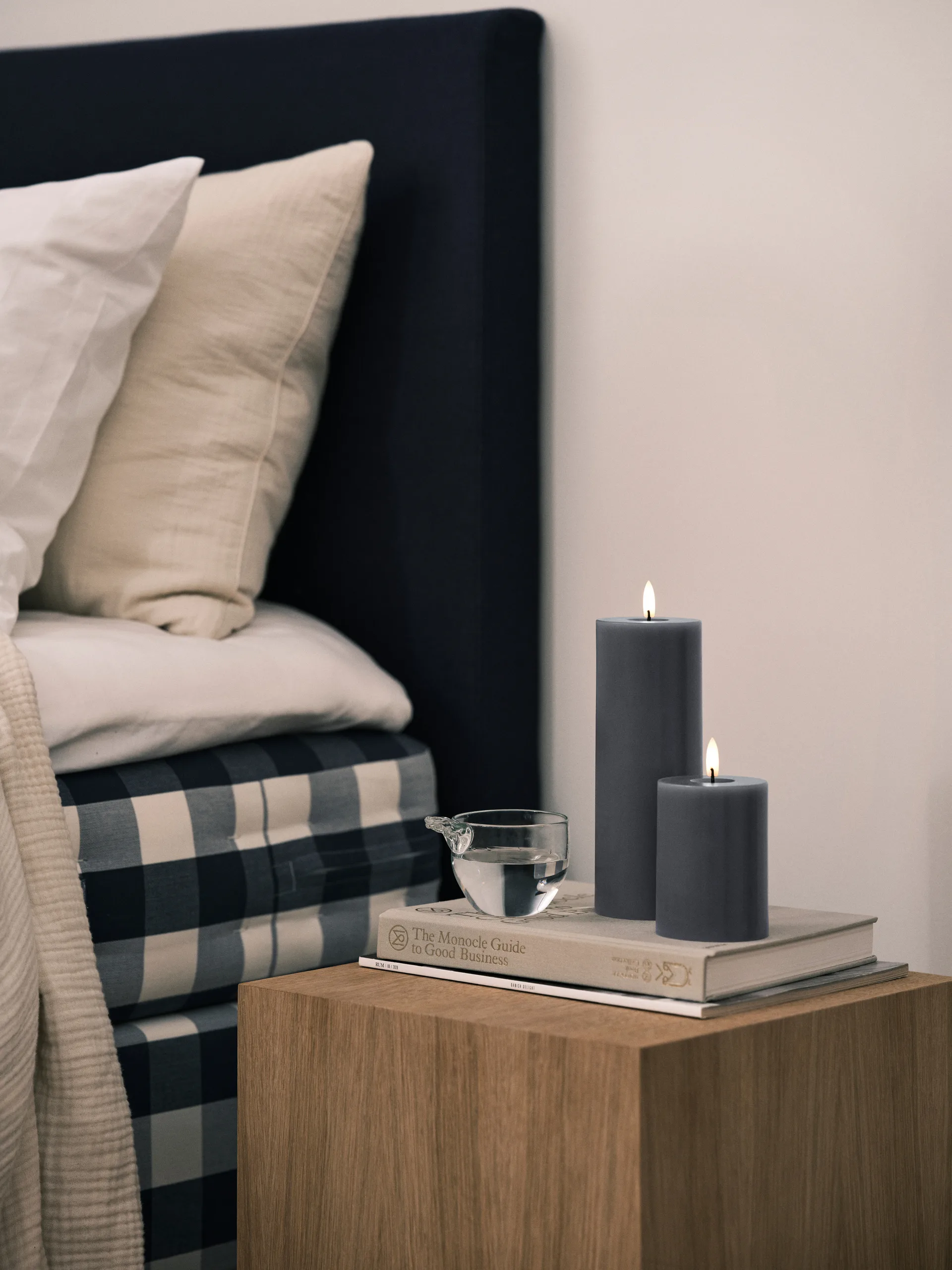 ester & erik pillar candle LED, 74 Dark Slate, 10 cm ester & erik