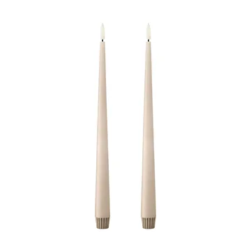 ester & erik taper candle LED 2-pack - 11 Ice Latte , 30 cm - ester & erik