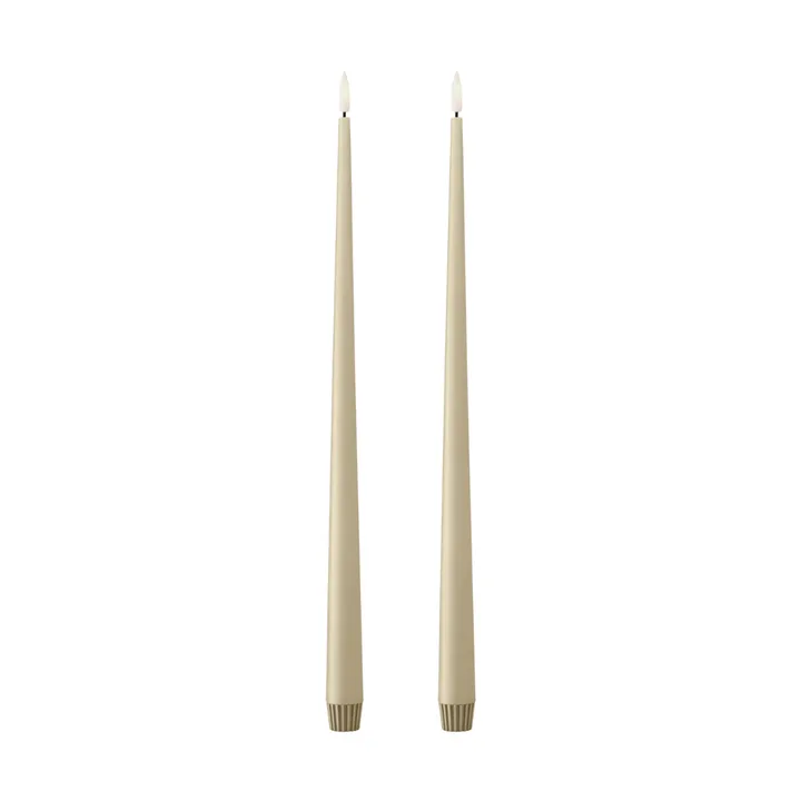 ester & erik taper candle LED 2-pack - 14 Pale ginger, 40 cm - ester & erik