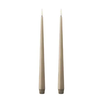 ester & erik taper candle LED 2-pack - 18 Nougat note , 30 cm - ester & erik