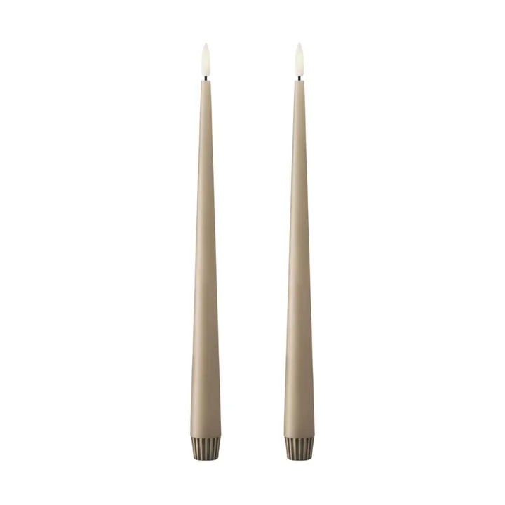 ester & erik taper candle LED 2-pack - 18 Nougat note , 30 cm - ester & erik