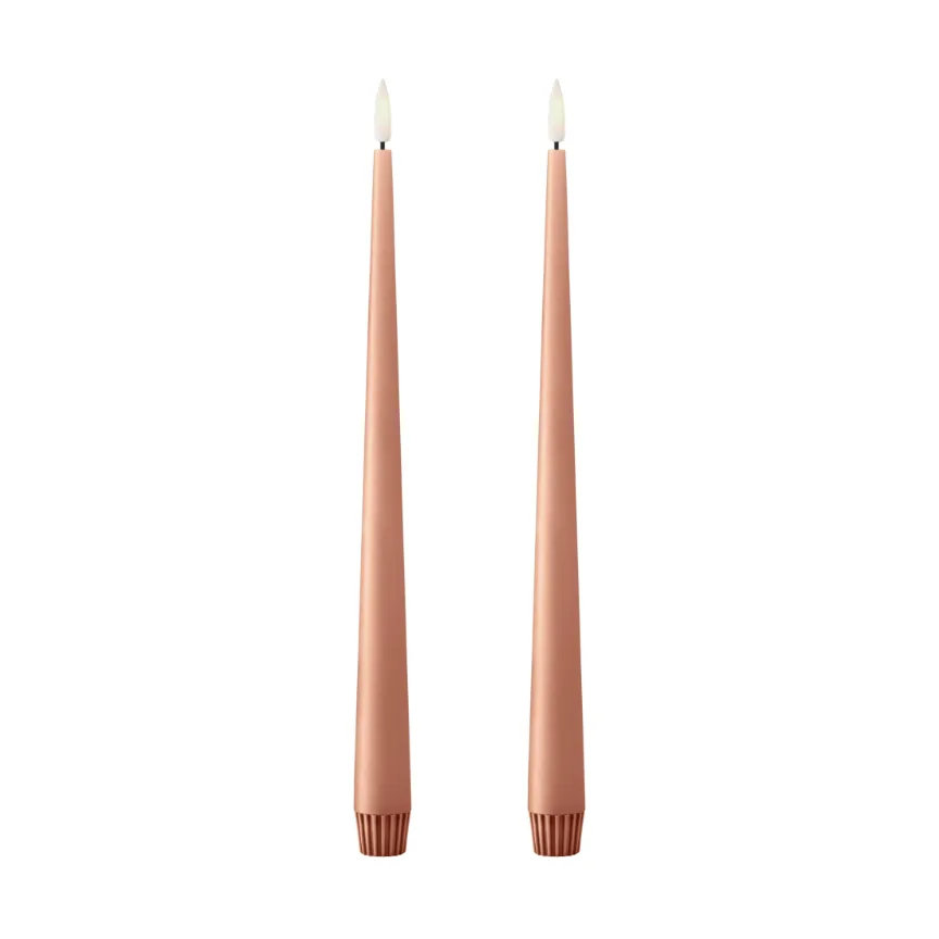 ester & erik taper candle LED 2-pack, 20 Rosy caramel , 30 cm ester & erik