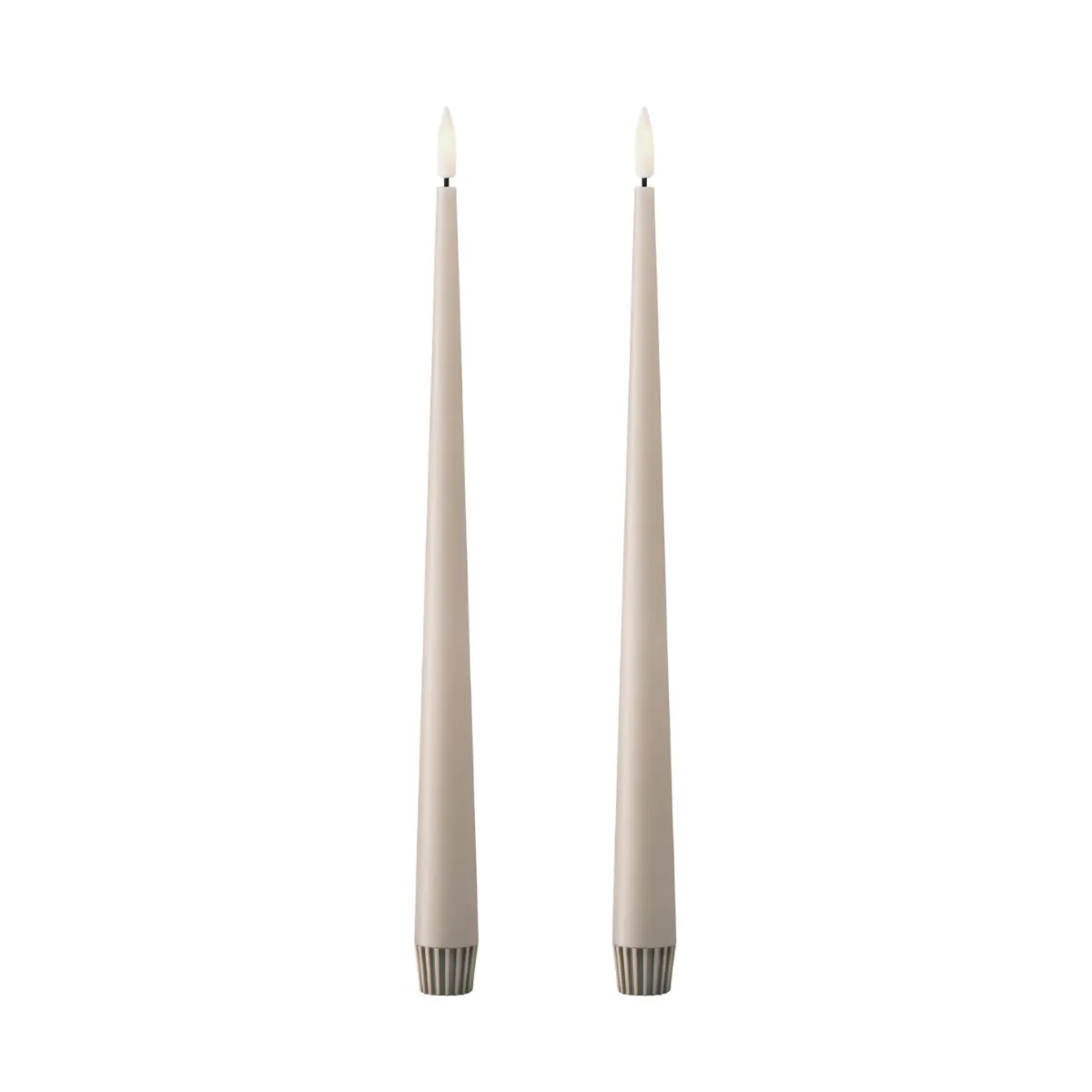 ester & erik taper candle LED 2-pack, 22 Linen Grey , 30 cm ester & erik