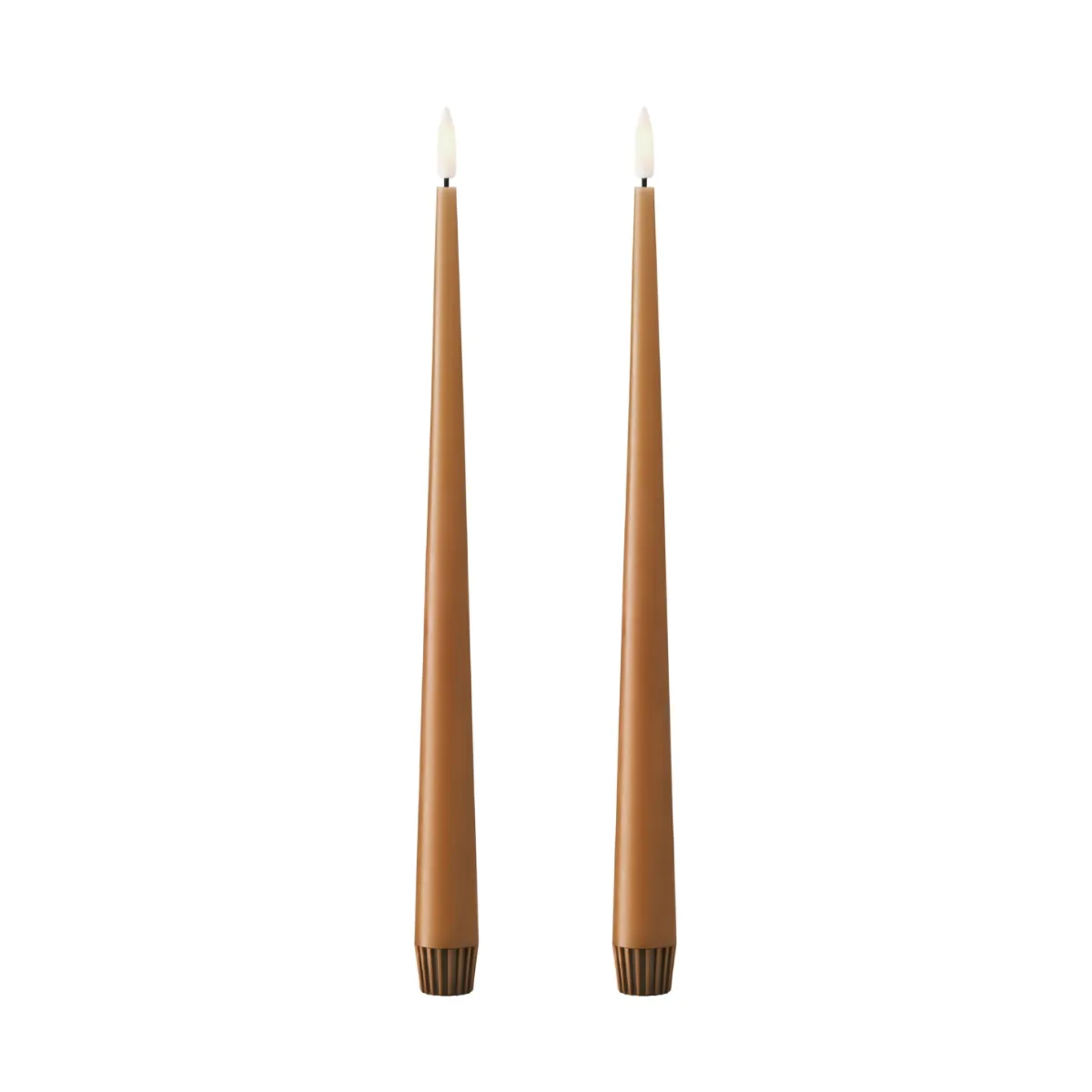 ester & erik taper candle LED 2-pack, 23 Raw Toffee , 30 cm ester & erik