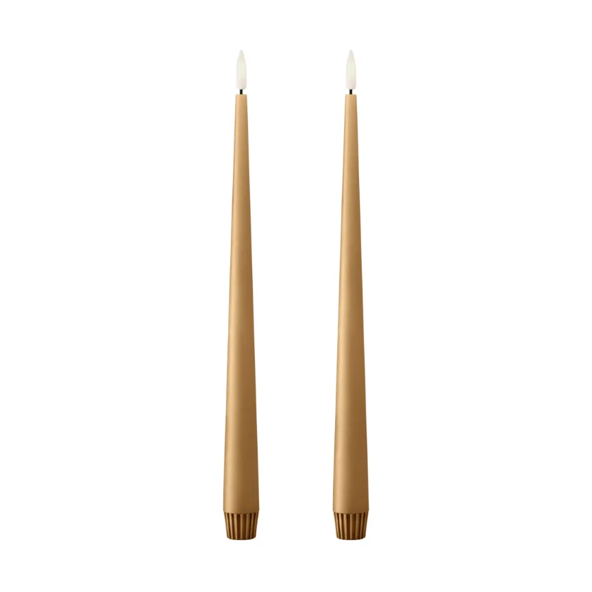 ester & erik taper candle LED 2-pack, 27 Almond butter , 30 cm ester & erik