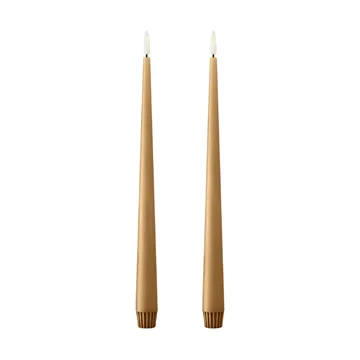 ester & erik taper candle LED 2-pack - 27 Almond butter , 30 cm - ester & erik