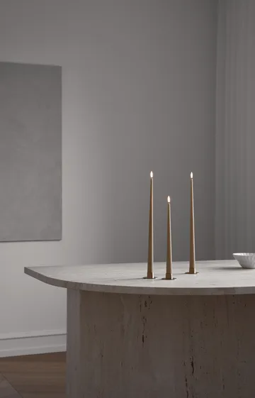 ester & erik taper candle LED 2-pack - 27 Almond butter , 30 cm - ester & erik