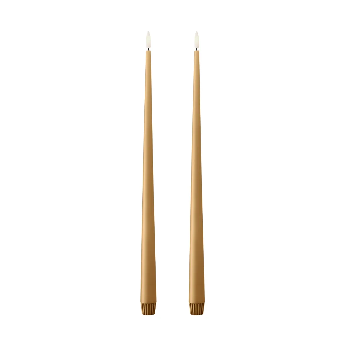 ester & erik taper candle LED 2-pack, 27 Almond butter, 40 cm ester & erik