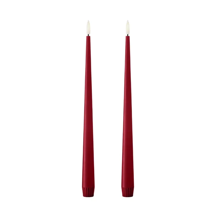 ester & erik taper candle LED 2-pack - 36 Winter Berry , 30 cm - ester & erik