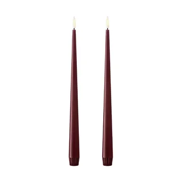 ester & erik taper candle LED 2-pack - 44/2 Deep Wine , 30 cm - ester & erik