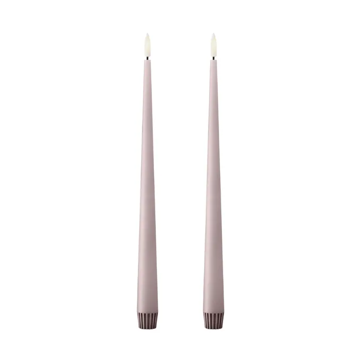ester & erik taper candle LED 2-pack - 52 Soft Rose , 30 cm - ester & erik
