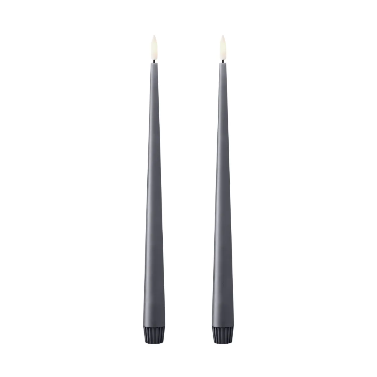ester & erik taper candle LED 2-pack, 74 Dark Slate , 30 cm ester & erik