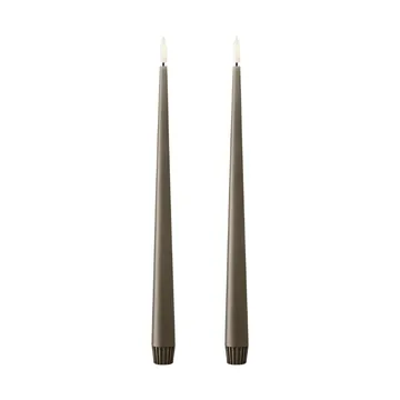 ester & erik taper candle LED 2-pack - 77 Caviar , 30 cm - ester & erik