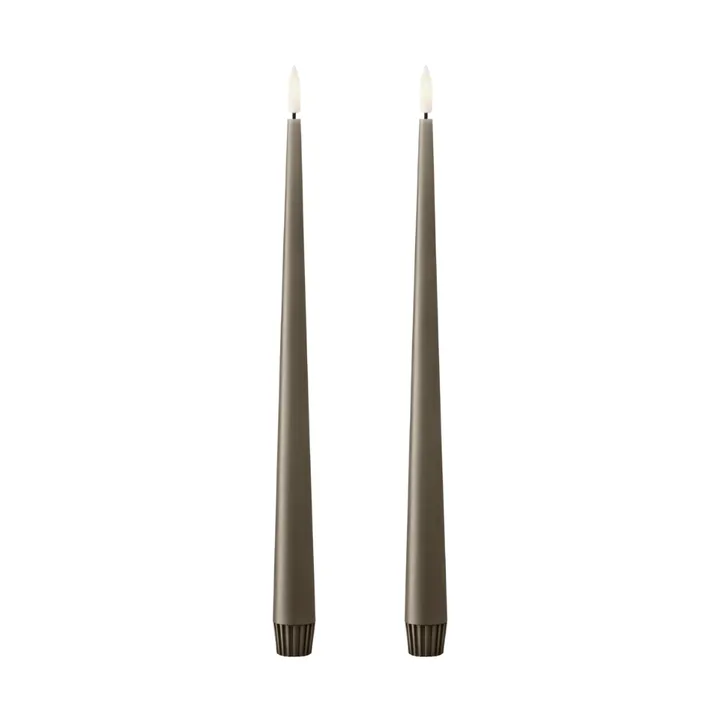 ester & erik taper candle LED 2-pack - 77 Caviar , 30 cm - ester & erik