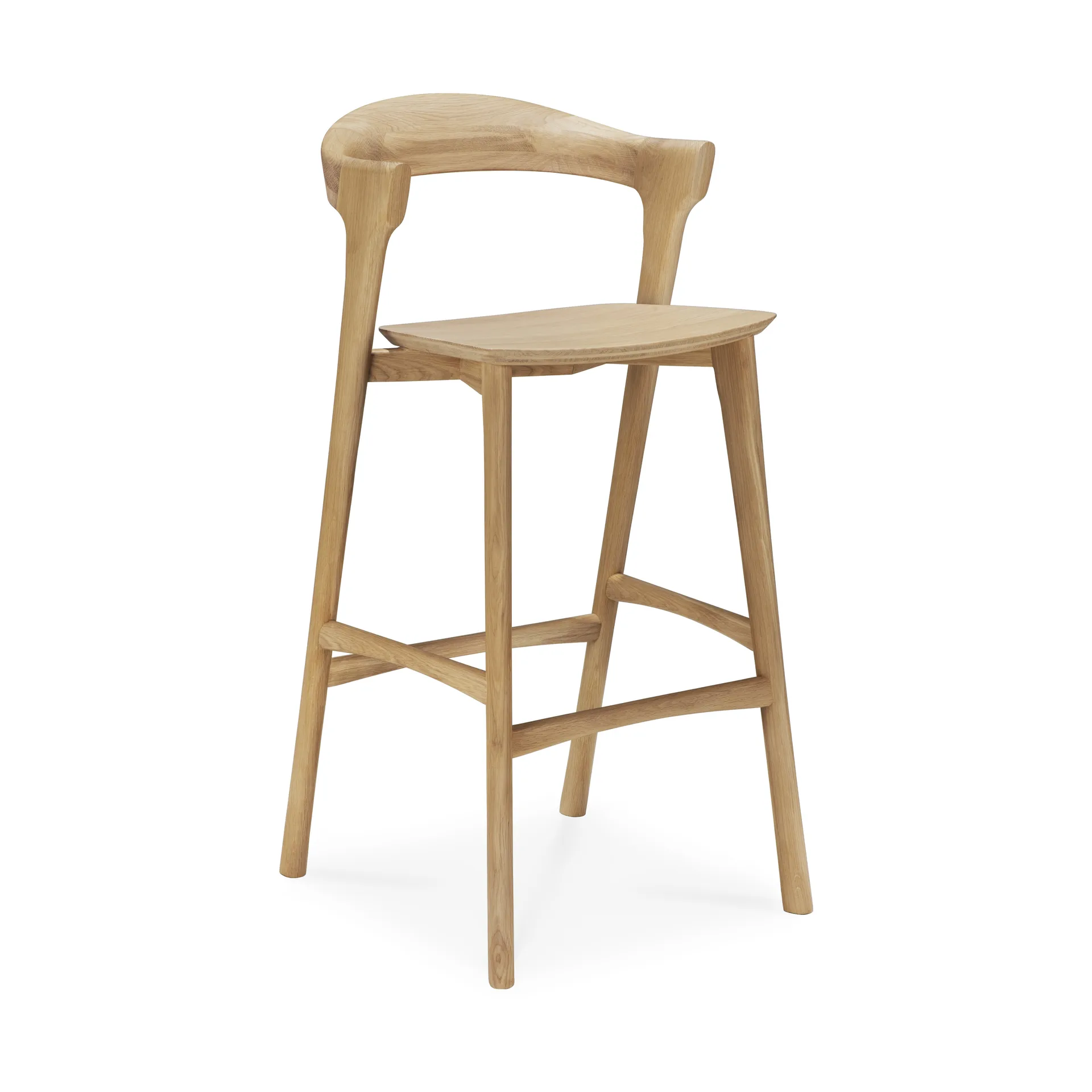 Beech bar stool, Lacquered oak, 75 cm Ethnicraft