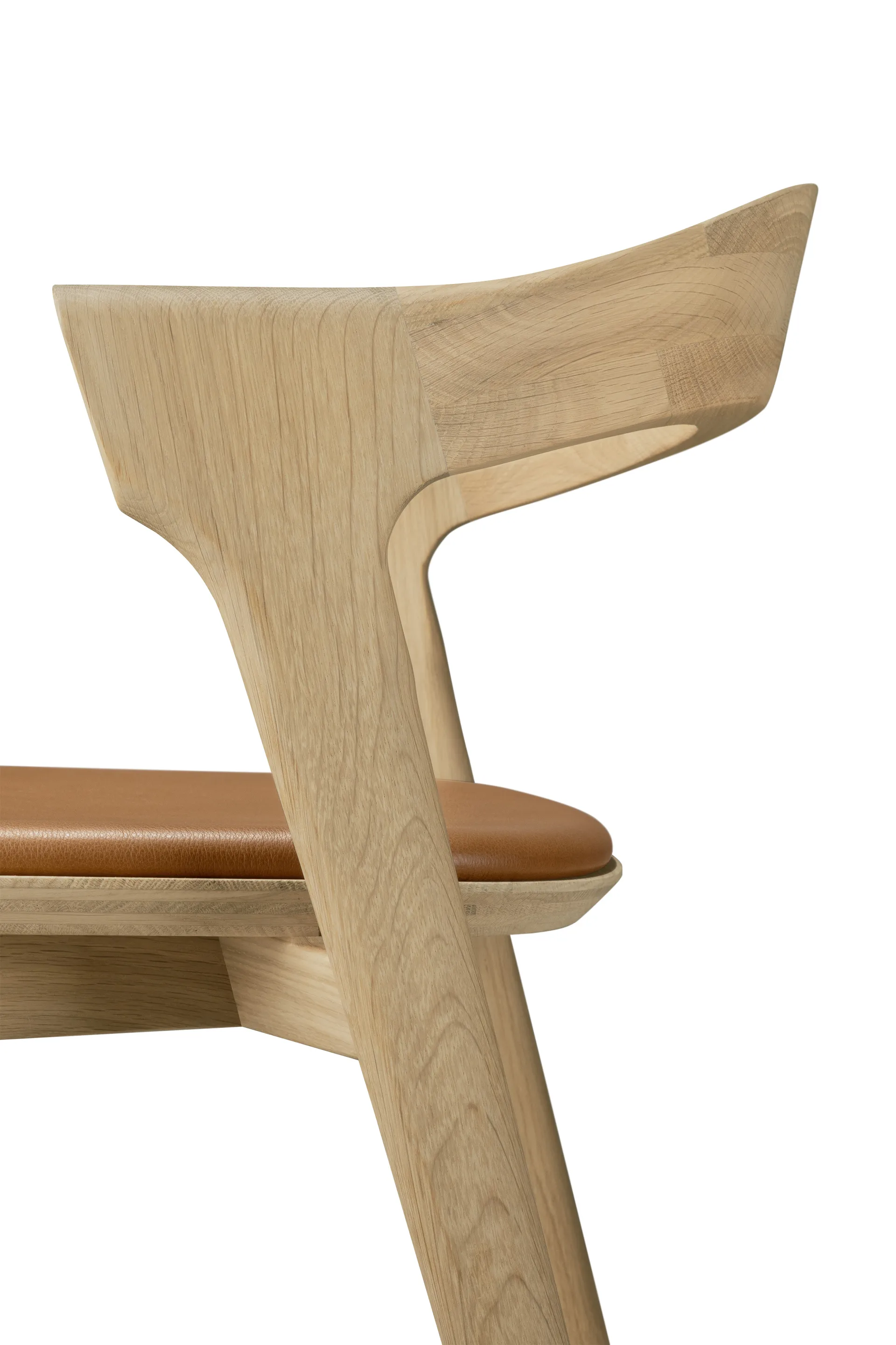 Beech bar stool, Lacquered oak–leather Cognac, 65 cm Ethnicraft