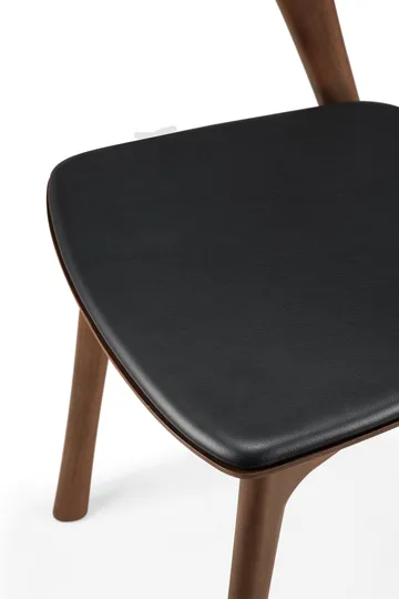 Beech dining chair - Brown teak-black leather - Ethnicraft