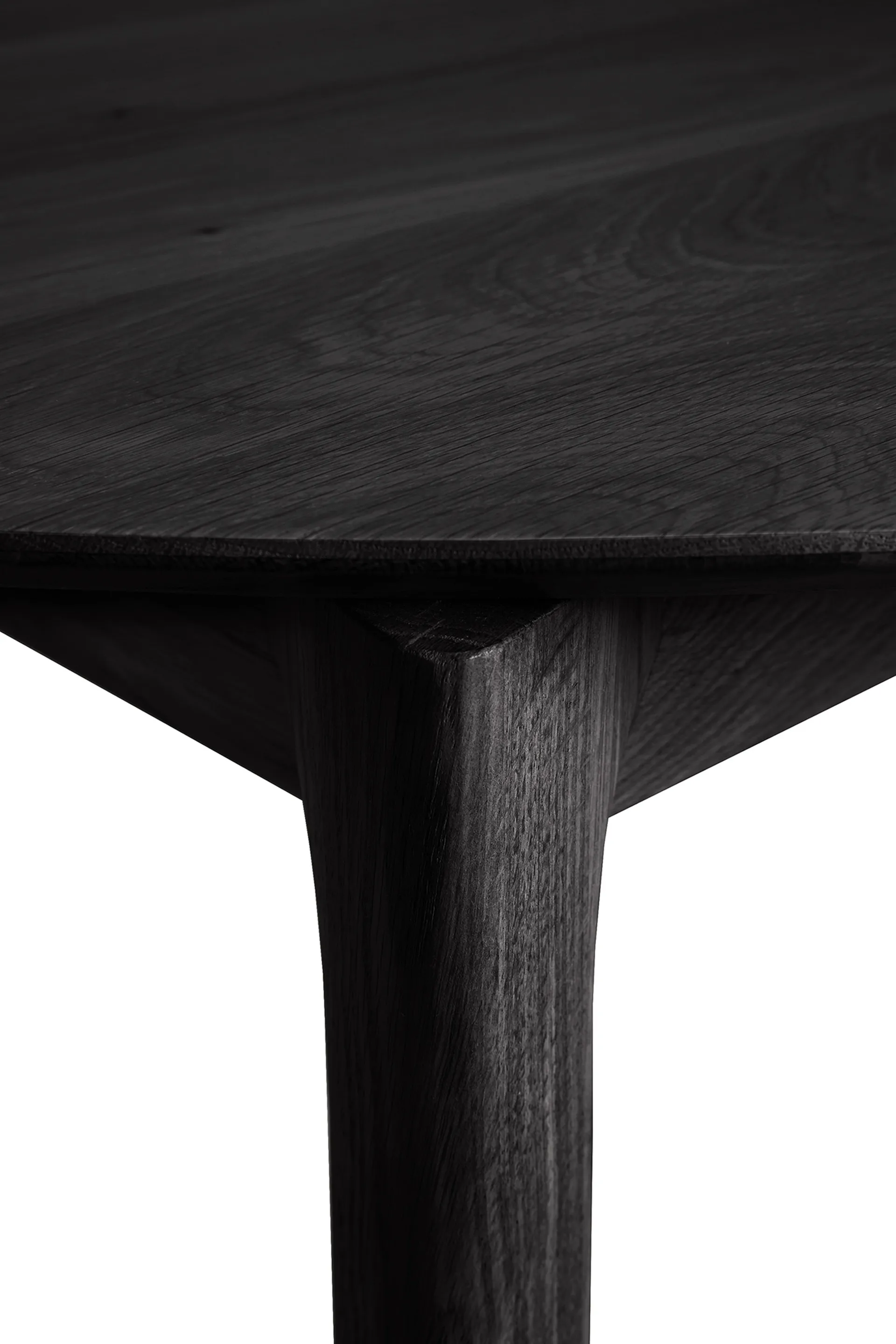 Beech dining table oval 129/179x100x76 cm, Black stained oak Ethnicraft