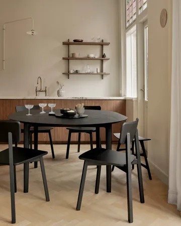 Beech dining table oval 129/179x100x76 cm - Black stained oak - Ethnicraft