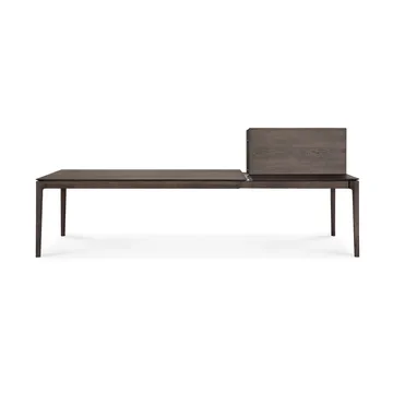Beech extendable dining table - Brown-lacquered oak, 100x200/300 cm - Ethnicraft